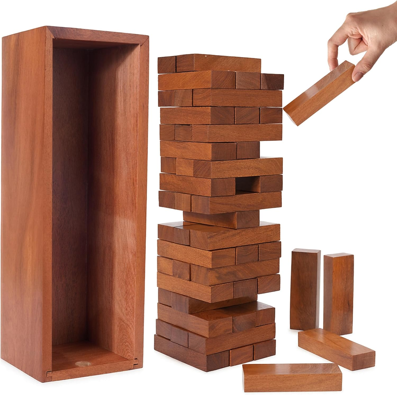 Wooden Tumbling Tower Game – Classic Strategy Stacking Blocks for Kids| Adults &