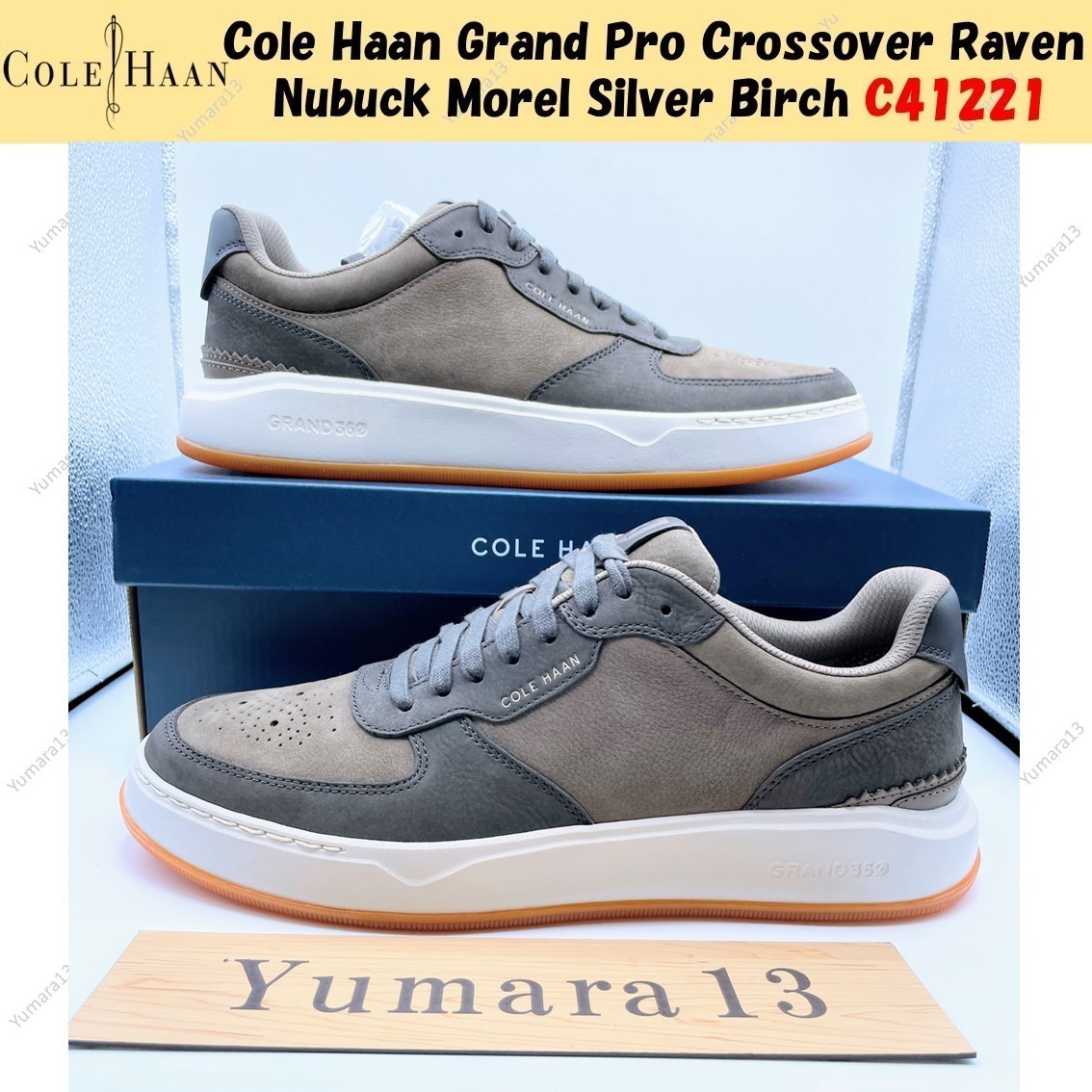 Cole Haan Grand Pro Crossover Raven Nubuck Morel Silver Birch