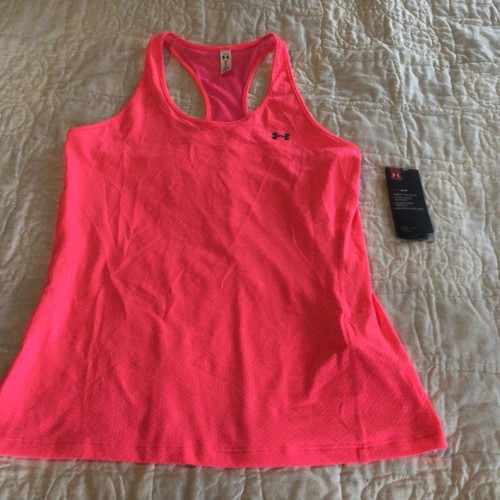 NWT Under Armour Womens Racerback Tank Top Size Medium Heat Gear Pink