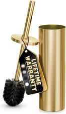 Gold Toilet Brush and Holder Set - Brushed Stainless Steel Gold Toilet Bowl Brus