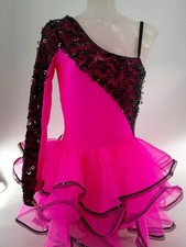 Dance Costume Small Adult Pink Revolution RC18555 Jazz Sequin Dress
