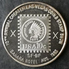 1985 California Mint 1oz Silver Coin & Stamp Show Round