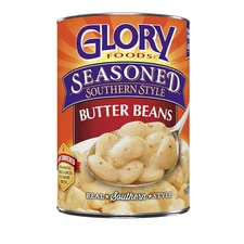 Glory Foods Seasoned Southern Style Butter Beans Can Pre-Seasoned 15.5 oz