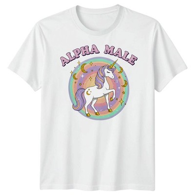 Alpha Male Unicorn Fantasy Herren T-Shirt Magic Rainbow Tee