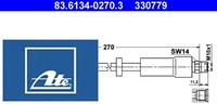 ATE 83.6134-0270.3 Bremsschlauch Hinterachse Hinten FüR Volvo