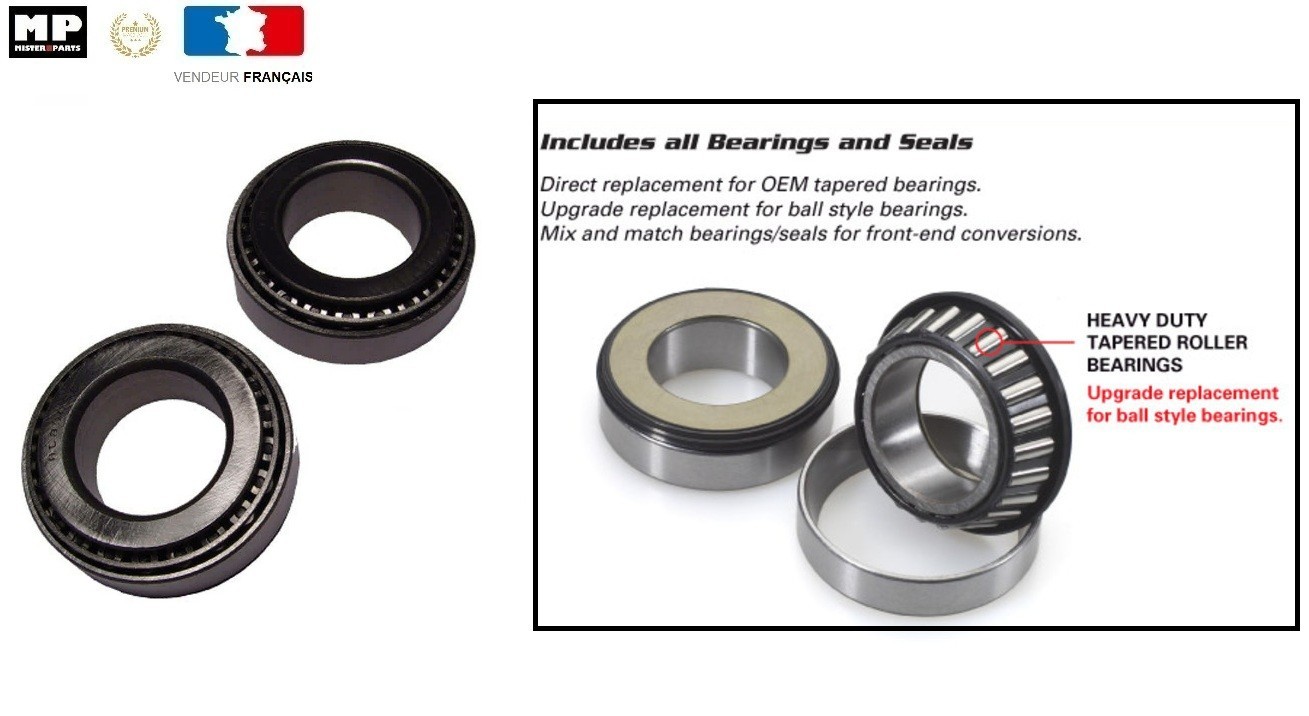 Roulements de colonne de direction Kawasaki ZX9R ZX7R kit anti-guidonnage et jeu mécanique