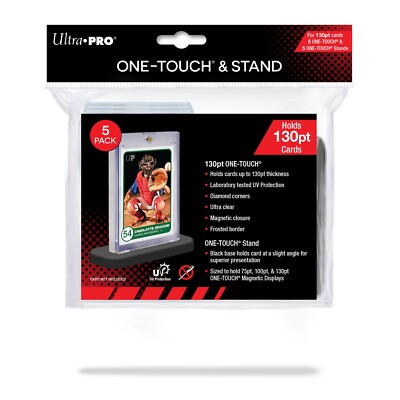 (5-Pack Combo) Ultra Pro 130pt One Touch Magnetic Card Holders & Display Stands
