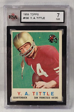 1959 Y.A. TITTLE TOPPS NFL FOOTBALL CARD KSA GRADED 7 NM ORIGINAL # 130 SPORTS