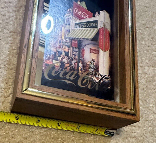 Vintage Coca Cola Mirrored Wall Clock Wood Battery Powered Bar Pub Clock Horloge - Picture 10 of 17