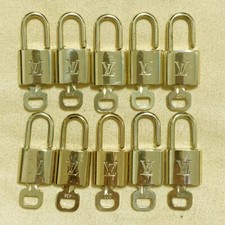 LOUIS VUITTON LV 10 SET PADLOCK KEY CHARM CADENA GOLD-PLATED FRANCE 36PDA195