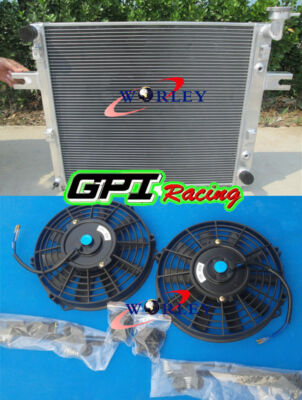 For JEEP GRAND CHEROKEE WJ/WG 4.7L V8 1999-2005 Aluminum radiator&FANS 2004 2003
