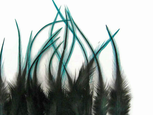 1 douzaine - plumes d'extension de cheveux courtes blaireau bleu blanchissant ferme coq - Photo 1 sur 4