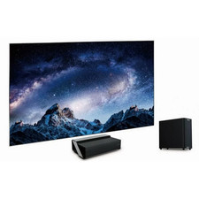 Hisense 100l8d 4k Short Throw Smart Laser Projector, 3000 Ansi + Screen And Sub