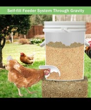 24 Piece DIY Chicken Feeder Rain Proof Port Gravity Feed Kit for Bucket. 6 Ports