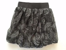 Girl's The Childrens Place Gray Metallic Threaded Floral Formal Skirt Sz 6x/7