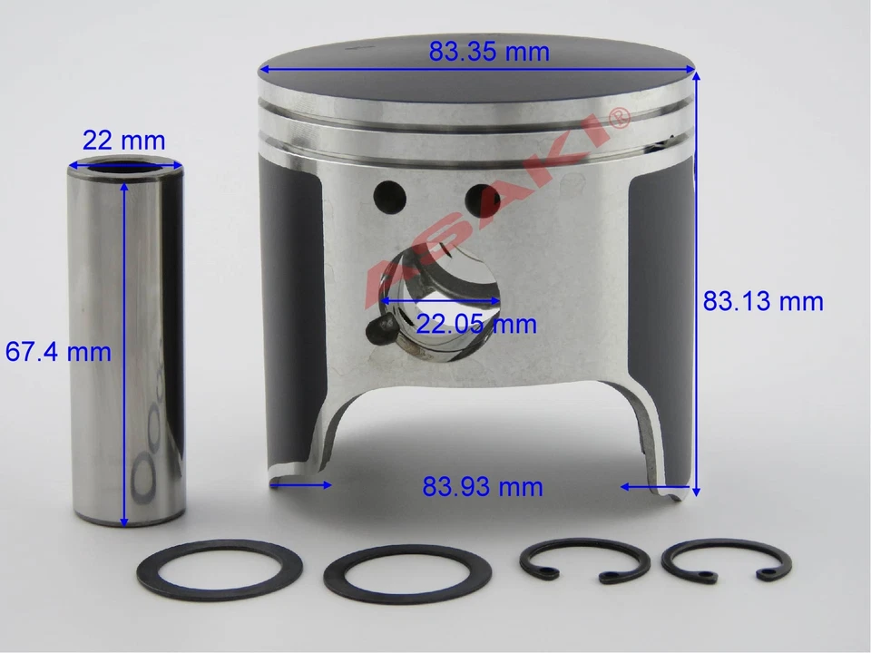 Piston Kit 60T-11631-10 68N-11631-00 47-409 STD + Piston Ring For YAMAHA GP1300R - Image 3 of 4
