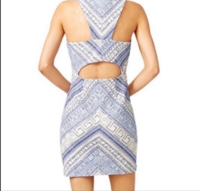 Amanda Uprichard Blue And White Racerback Dress Size M | eBay