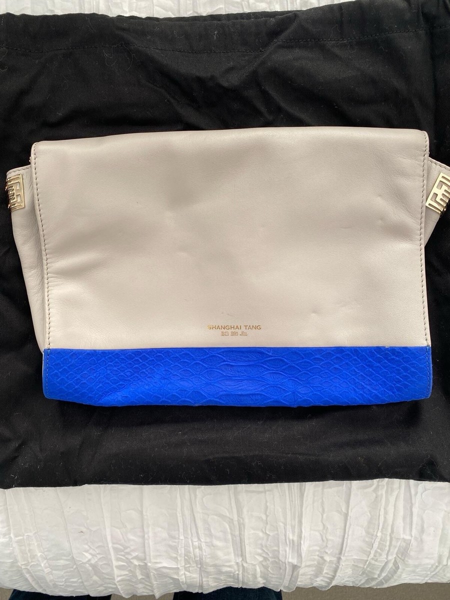 Cream And Blue Shanghai Tang Clutch UK