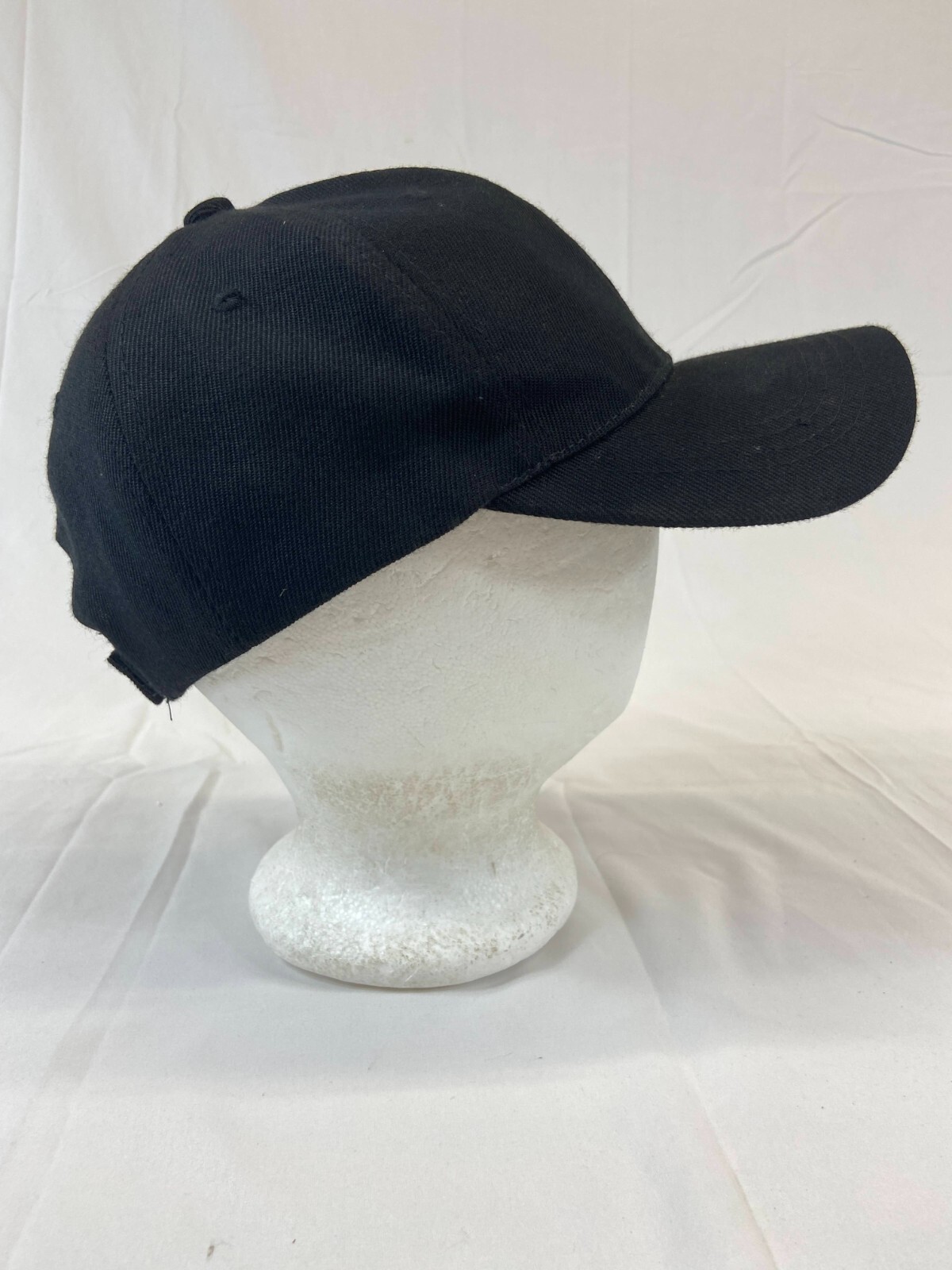 Solid Black Baseball Cap Strapback Hat Adjustable… - image 5