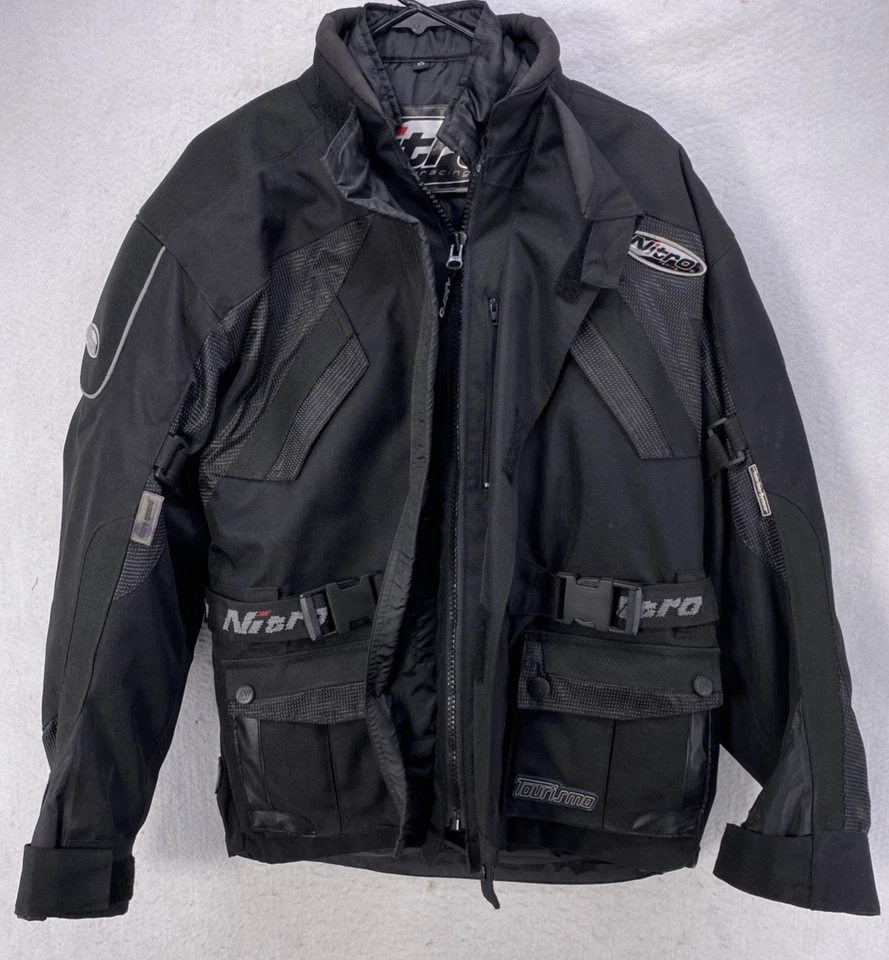Nitro Racing Motorcycle Jacket Men’s Size XS Black Armor Protection Biker Moto - Image 2 of 4