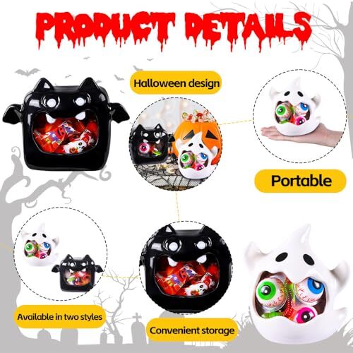 2pcs Halloween Candy Dish Halloween Candy Bowls Ghost Bat Ghost Candy