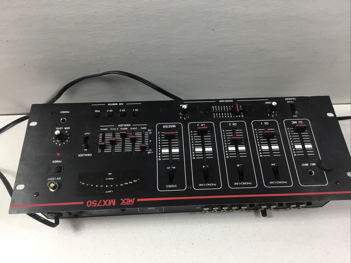 MTX MX750 DJ Mixer Pre Amp Crossfader Talkover Monitor