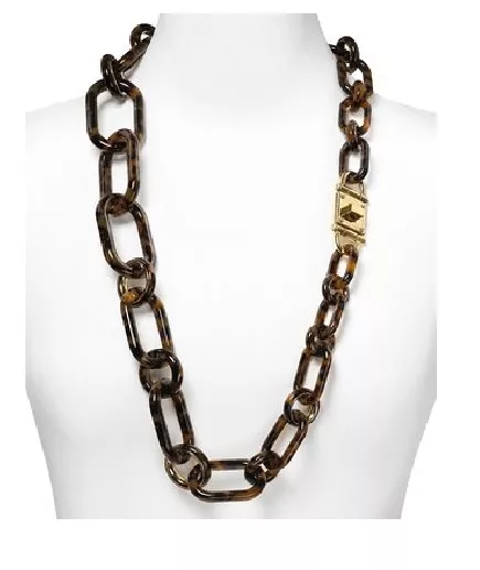 Michael Kors Gold Plated Onyx Padlock Necklace - Michael Kors - Fallers.com  - Fallers Irish Jewelry