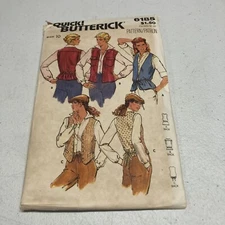 Butterick 6185 Vintage Lined Vest Pattern Misses Size 10 Cut Quick 3 Styles