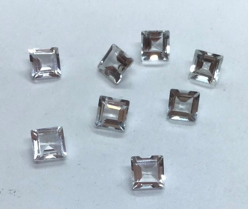 Piedras preciosas sueltas AAA de topacio blanco natural facetado corte cuadrado para joyería surtida - Imagen 10 de 24