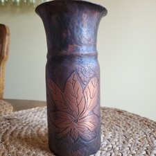 Trench Art Vase Wolfsburg Castle Germany Flared Hammered German Ww2 Trench Art Vase Wolfsburg Castle Germany Flared Hammered German Ww2
