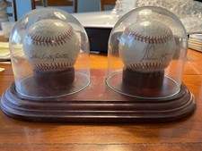 Nolan Ryan Steve Carlton Signature / Inscription Baseballs w/ Display 65/324+329