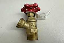 102-704 - Mueller Brass Boiler Drain Valve, 3/4" MTP & 1/2" FTP, 125 PSI