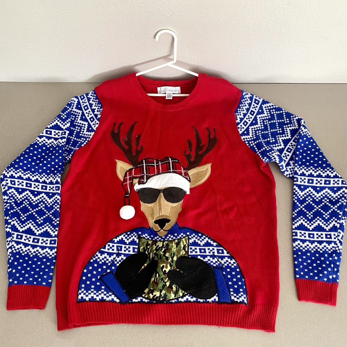 Christmas Jolly Sweaters with Front Pouch Bottle Holder Funny