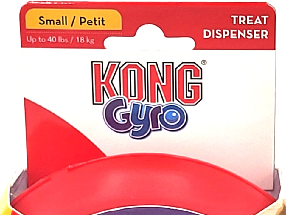 Juguete rompecabezas interactivo pequeño/mediano dispensador de golosinas giroscópicas KONG para perros Foto 3 de 4