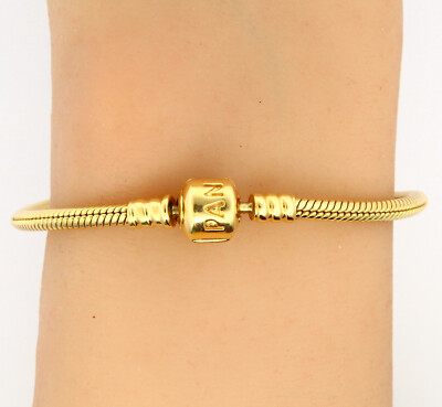 Pandora Moments Snake Chain 14K Yellow Gold Flexible Bracelet