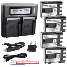 Kastar Battery Dual LCD Fast Charger for Canon Original NB-2L NB-2LH OEM CB-2LW