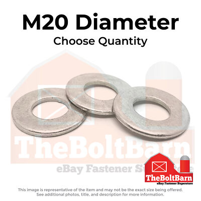 M20 Stainless Steel A2 Flat Washers (Choose Qty)