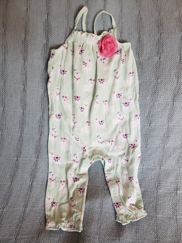 Gymboree So Tropical Baby Girl 6-12 Months Mint Onepiece Romper NWT Llama Flower
