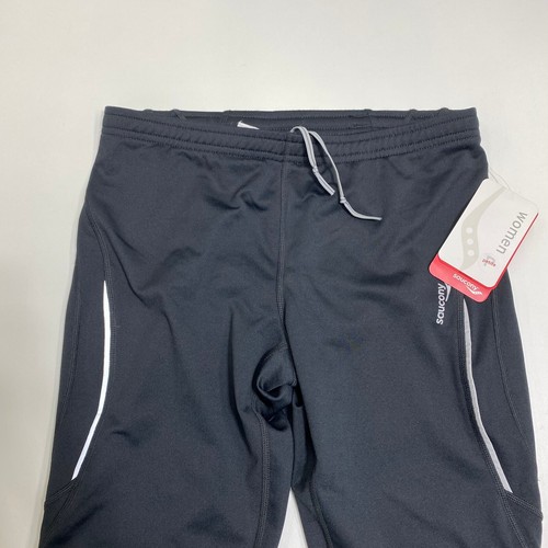 Saucony Omni LX Tight II Womens MP Petites Black Pockets Zip Ankles Running New - Picture 3 of 15