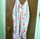 WOMENS NIGHTGOWN BLUE WITH FLORAL PRINT SIZE XL SPAGHETTI STRAPS VERY BEAUTIFUL