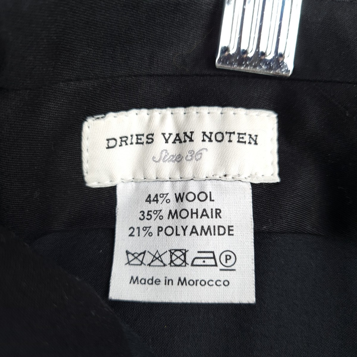 Dries Van Noten Pants Womens 36 /US 4 Black Straight Wool