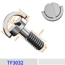 1/4"-20 Stainless Steel Mounting Screw Adapter Slotted 11.5mm for Camera 2Pcs
