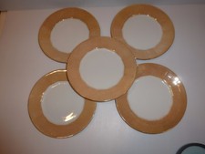 Vintage Germany Peach Lusterware Set 5 Plates, 7-5/8"