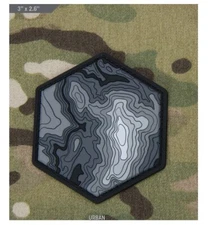Morale Patch Milspec Monkey MSM Topo Map 1 V1 / Topographic Map -URBAN GREY- NEW