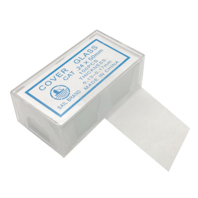 100PCS 24x50 mm Slides Cover Glass Slips Blank Clear Microscope Accessories Part