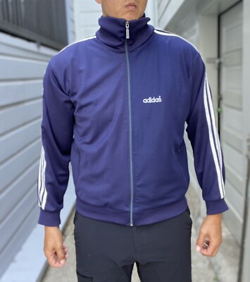 Vintage Adidas Track Jacket Green BBoy Hip Hop Run DMC Large 90's