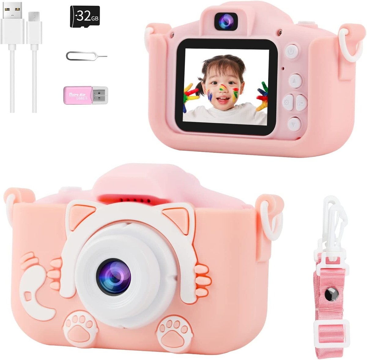 Kids Camera Digital Camera for Girls Video Camera 1080P HD