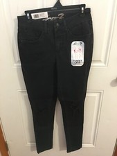 BRAND NEW WOMEN'S SIZE 4 SEVEN7 TUMMYLESS DISTRESSED BLACK SKINNY ANKLE JEANS