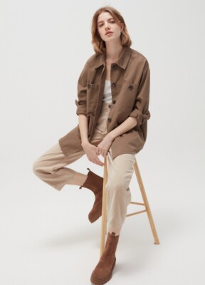 Oversize Shacket Baumwolle OVS