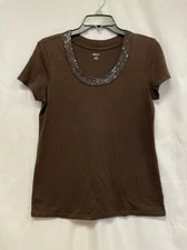 Style & Co. Sequin Scoop Neck Top Size Small NWOT